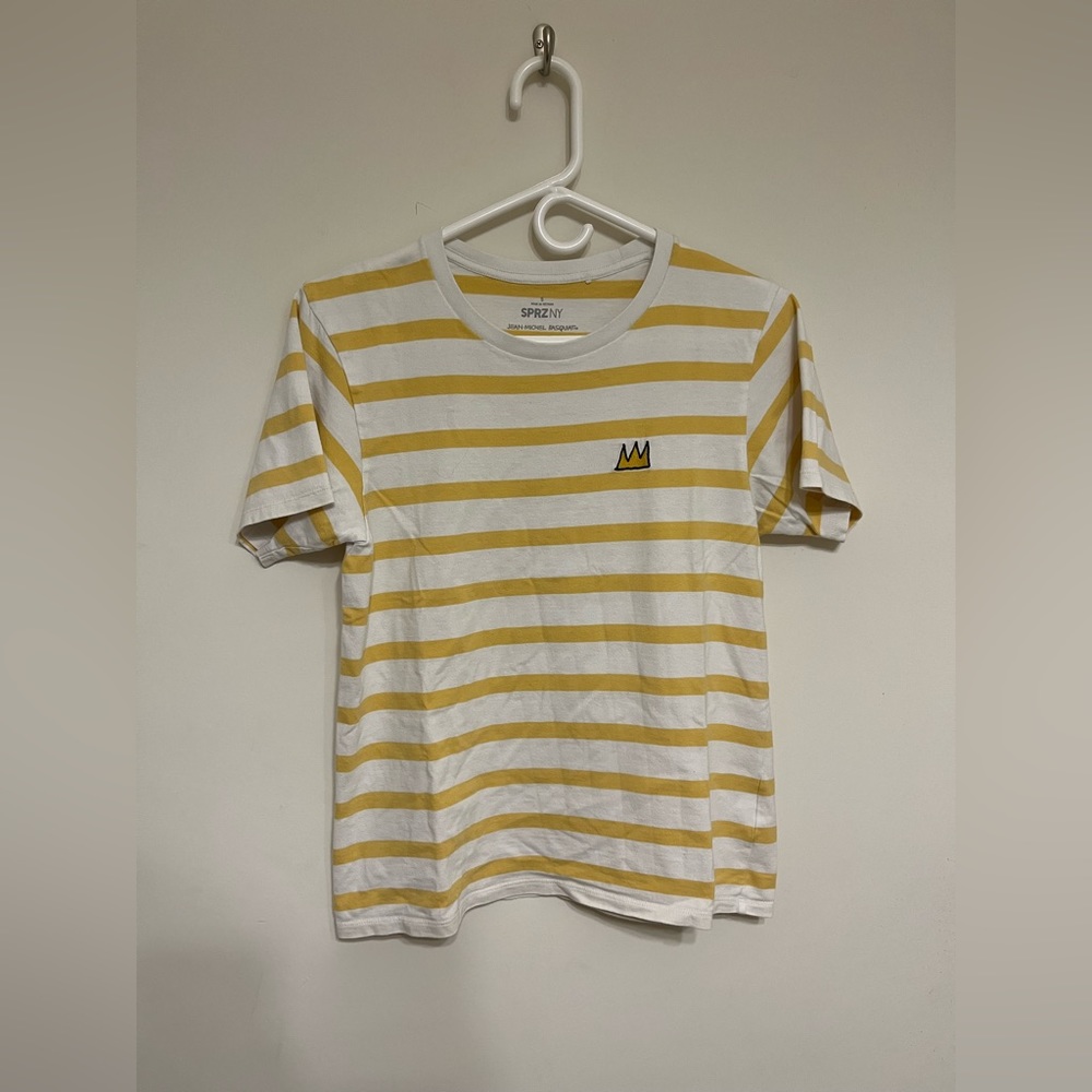 Uniqlo - Small Yellow/White Striped T-Shirt